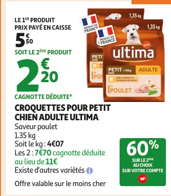 Aanbieding: Croquettes pour petit chien adulte