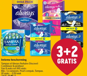 Aanbieding: Tampax of Always