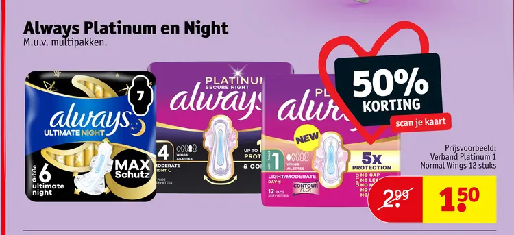 Aanbieding: Always Platinum en Night