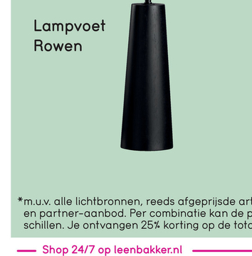 Aanbieding: Lampvoet Rowen - zwart - Ø35x18,5 cm
