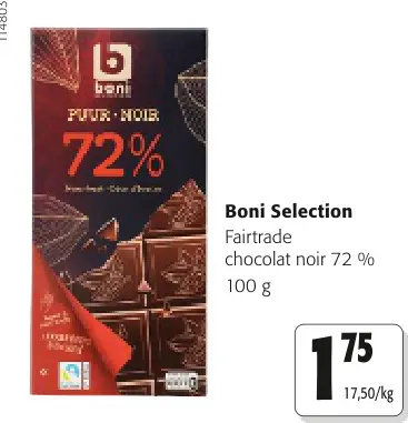 Offre: Chocolat noir 72 %