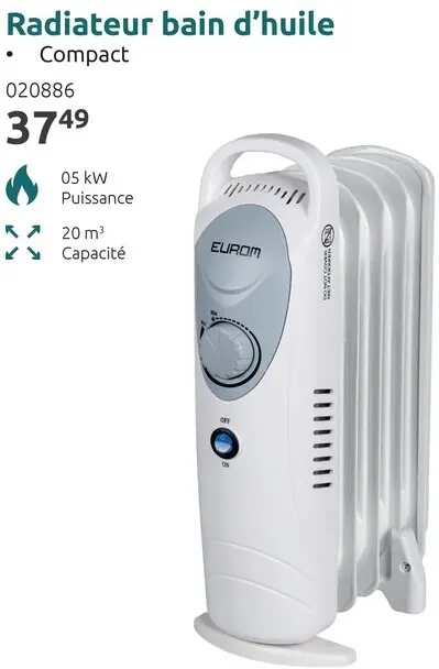 Offre: Radiateur bain d'huile Compact