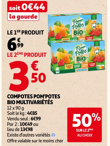 Promotie: Compotes Pom'Potes bio multivariétés