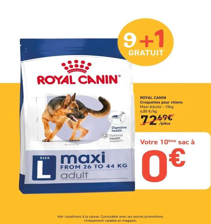Offre: Croquettes pour chiens Maxi Adulte - 15kg