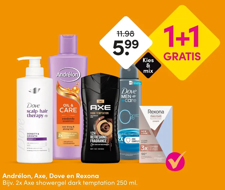 Aanbieding: Andrélon, Axe, Dove en Rexona