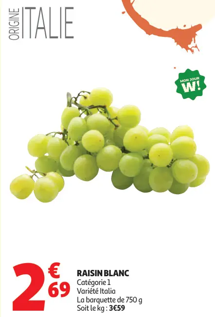 Offre: Raisin Blanc Italia