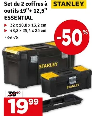Offre: Set de 2 coffres à outils 19" + 12,5" ESSENTIAL