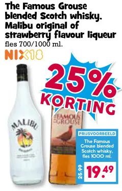 Aanbieding: Blended Scotch whisky, original of strawberry flavour liqueur