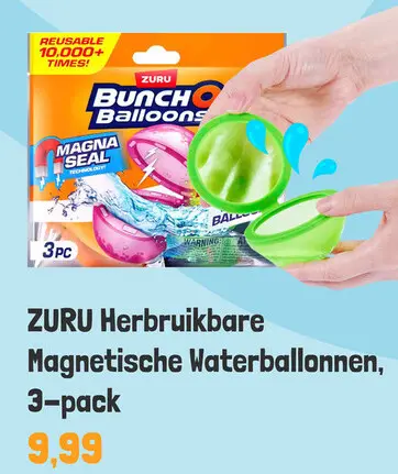 Aanbieding: ZURU Bunch-o-Balloons Herbruikbare Magnetische Waterballonnen, 3-pack