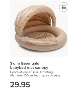 Aanbieding: Swim Essentials babybad met canopy