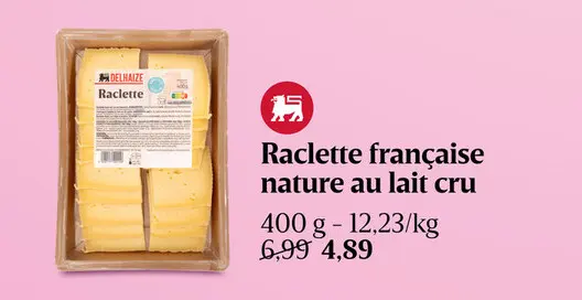 Offre: Raclette française nature au lait cru
