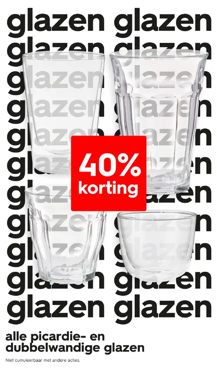 Promotie: Alle picardie- en dubbelwandige glazen