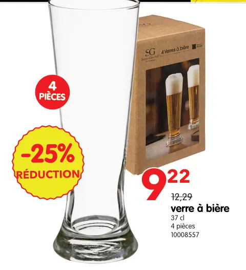 Offre: verre à bière