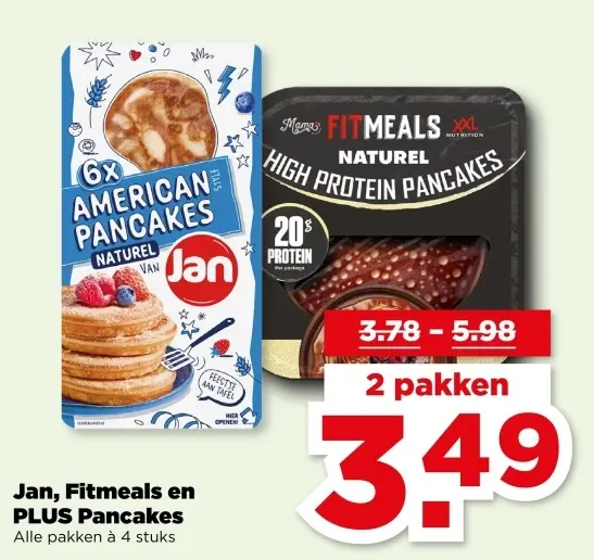 Aanbieding: Jan, Fitmeals en PLUS Pancakes