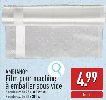 Offre: Film pour machine à emballer sous vide