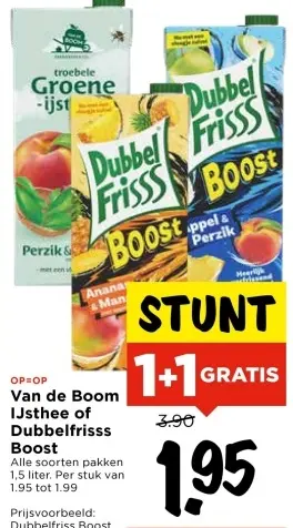 Aanbieding: IJsthee of Dubbelfrisss Boost