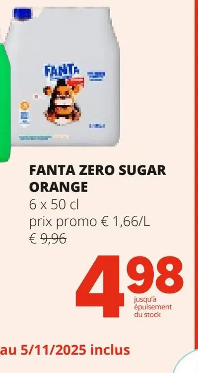 Offre: Fanta zero sugar orange