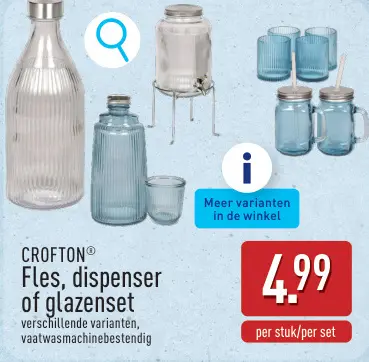 Promotie: Fles, dispenser of glazenset
