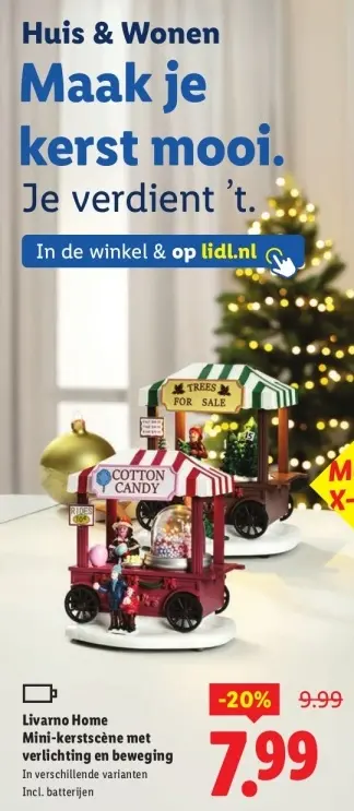 Aanbieding: Mini-kerstscène met verlichting en beweging