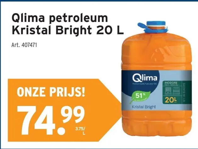 Promotie: Petroleum Kristal Bright 20 L
