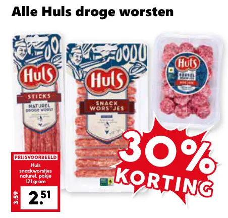 Aanbieding: Huls droge worsten