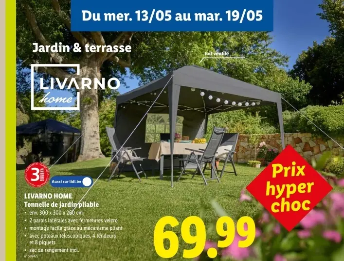 Offre: Tonnelle de jardin pliable