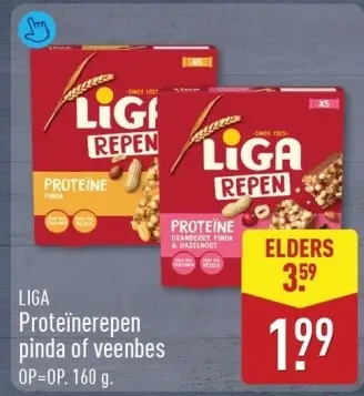 Aanbieding: Proteïnerepen pinda of veenbes