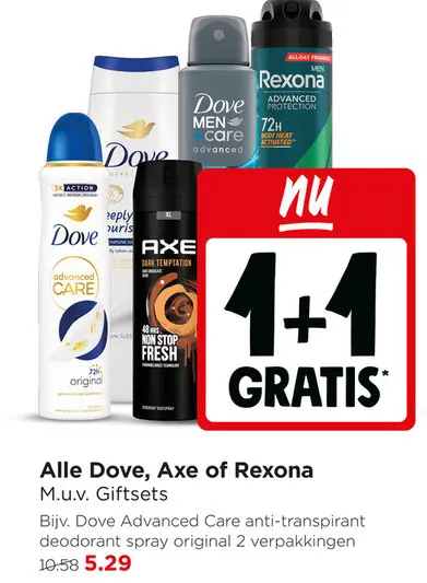 Aanbieding: Alle Dove, Axe of Rexona