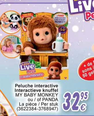 Offre: Peluche interactive / interactieve knuffel MY BABY MONKEY