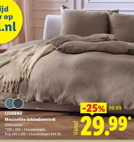 Aanbieding: LIVARNO Mousseline dekbedovertrek