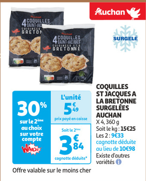 Aanbieding: COQUILLES ST JACQUES A LA BRETONNE SURGELÉES