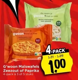 Aanbieding: Maïswafels Zeezout of Paprika