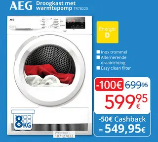 Promotie: Droogkast met warmtepomp TR78220