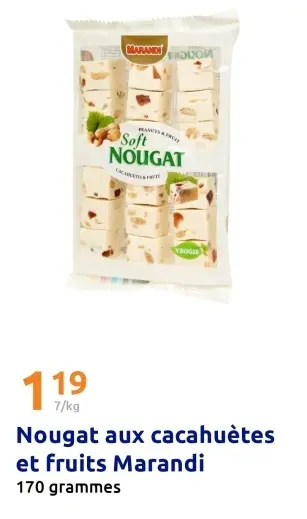 Offre: Nougat aux cacahuètes et fruits