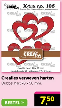 Aanbieding: Crealies verweven harten