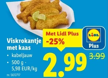 Promotie: Viskrokantje met kaas