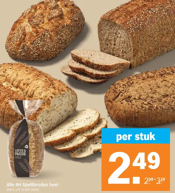 Aanbieding: AH Speltbroden heel