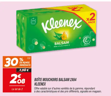 Offre: Mouchoirs balsam