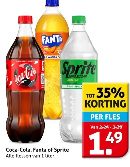 Aanbieding: Coca-Cola, Fanta of Sprite