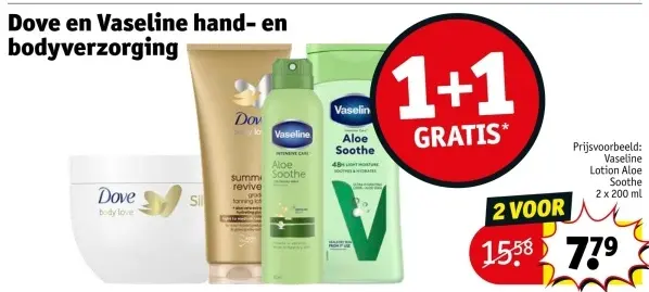 Aanbieding: Dove en Vaseline hand- en bodyverzorging