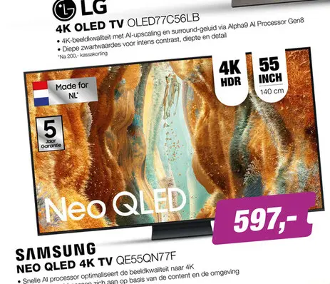 Aanbieding: Neo qled 4k tv qe55qn77f