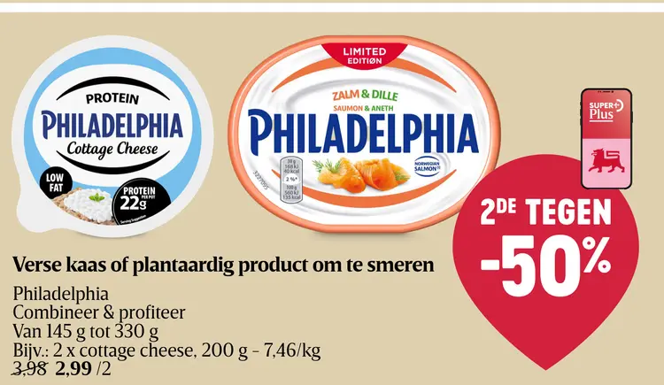 Promotie: Verse kaas of plantaardig product om te smeren