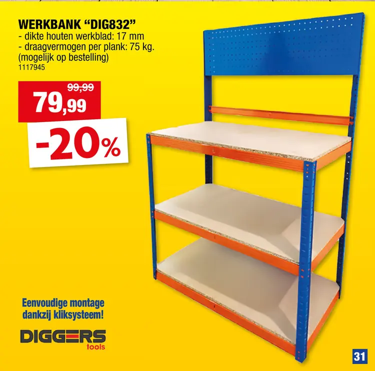 Promotie: Diggers Heavy Duty werkbank