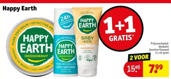 Aanbieding: Happy Earth Deodorant / Shampoo