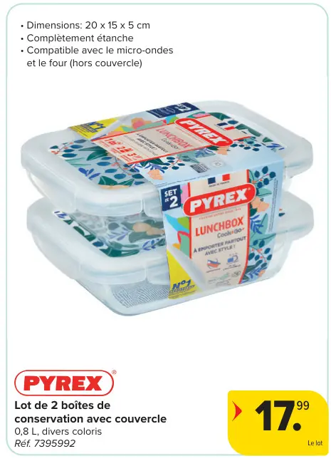 Offre: Lot de 2 boîtes de conservation avec couvercle
