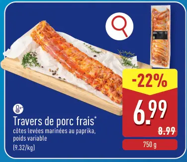 Offre: Travers de porc frais
