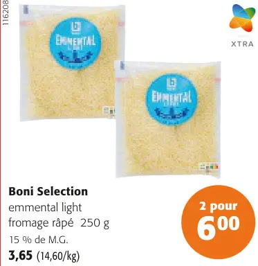Offre: Emmental light fromage râpé