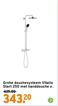 Aanbieding: Grohe douchesysteem Vitalio Start 250 met handdouche