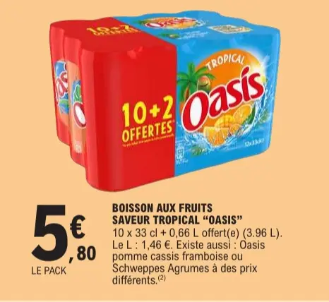 Offre: Boisson aux fruits saveur tropical