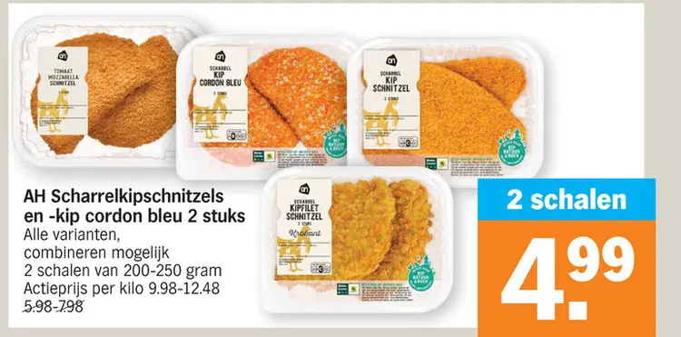 Promotie: Scharrelkipschnitzels en -kip cordon bleu